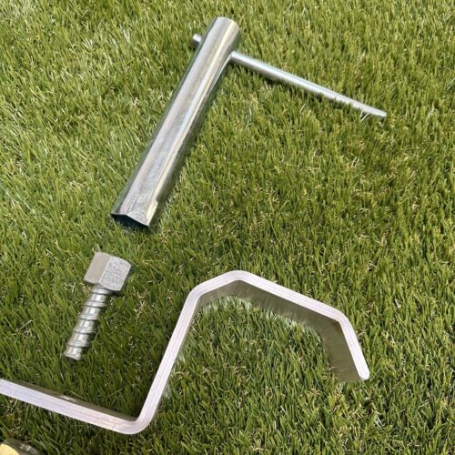 De ideale manier om uw verplaatsbare aluminium voetbaldoelen in een zachte ondergrond te verankeren.